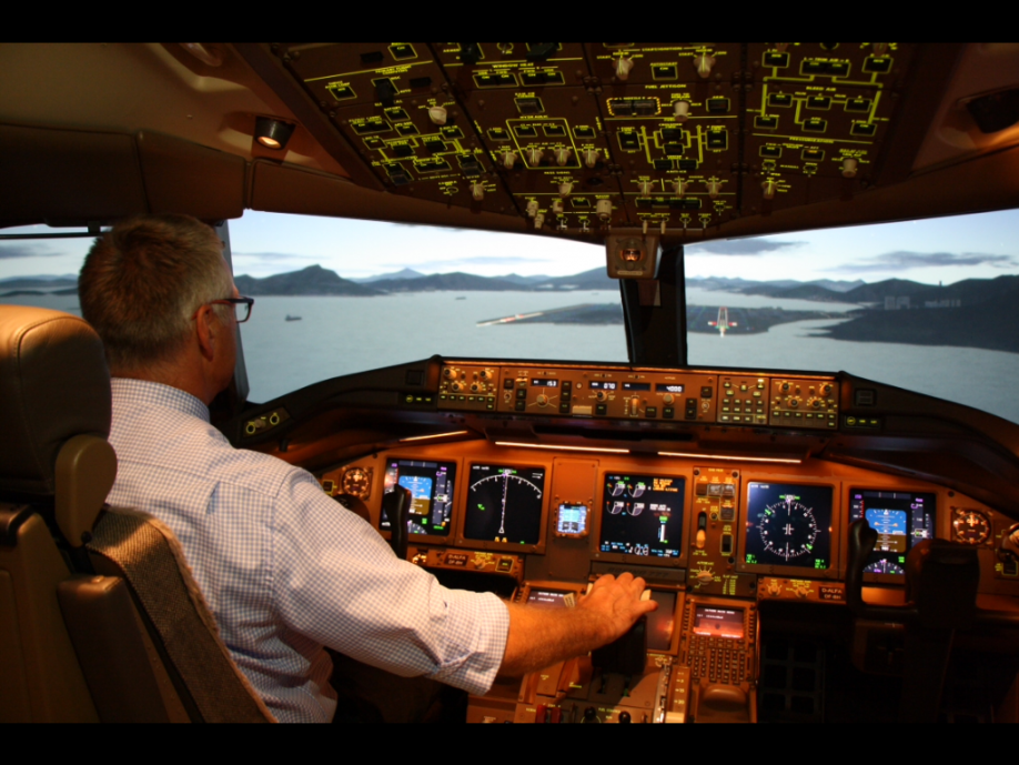 Approach to Hong Kong in the flight simulator