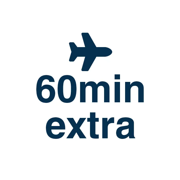 Additional flight time - 60 min - narrow body